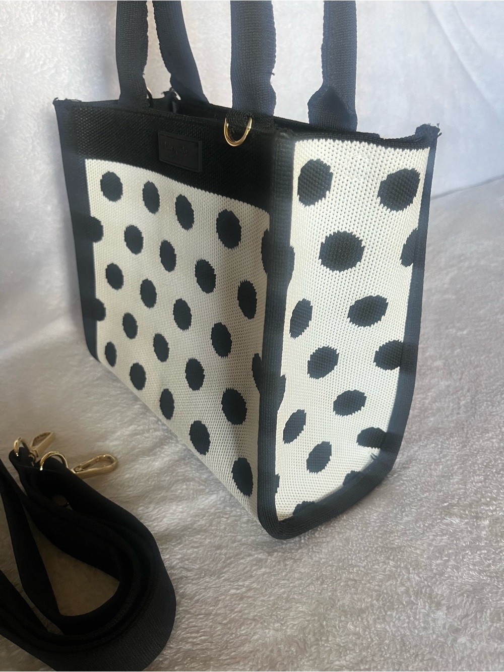 Kate Spade Target Collab Black & White Polka Dot Mini Tote - Picture 8 of 10